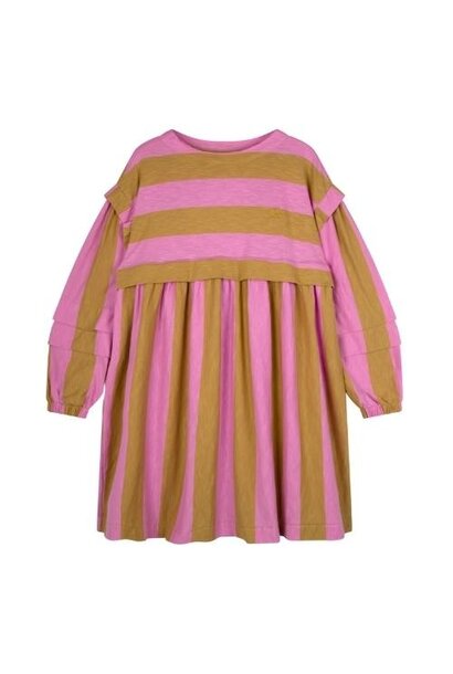 Repose ams relax dress - golden soft pink block stripe | jurk