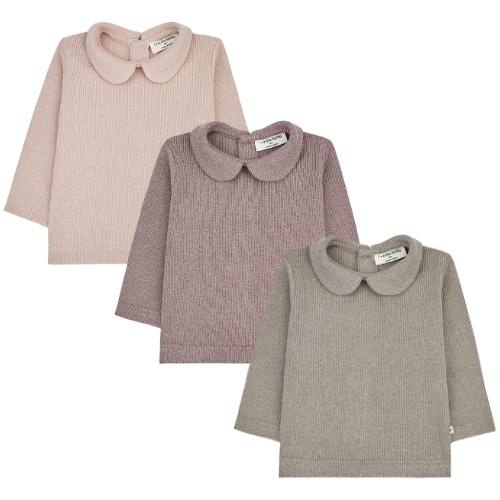 1+ in the family angelica baby collar blouse taupe | longsleeve-2