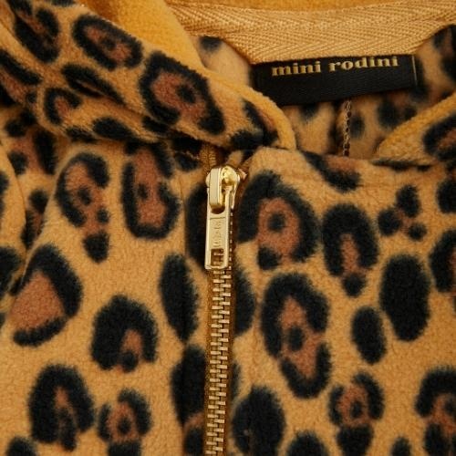 Mini Rodini Basic Leopard fleece onesie Beige | pilotenpak-6