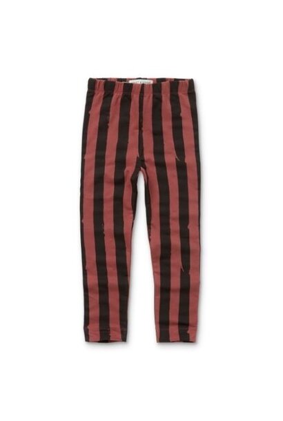 Sproet & Sprout Legging Painted stripe print Barn red | broek