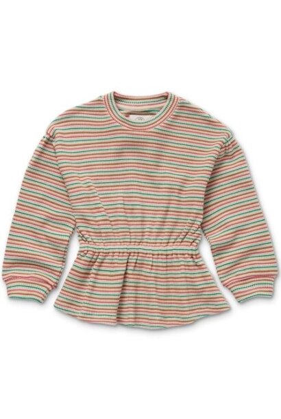 Sproet & Sprout Sweatshirt peplum stripe Ivory | trui