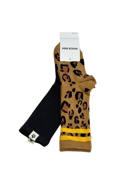 Mini Rodini Basic leopard 2-pack socks Multi | sokken