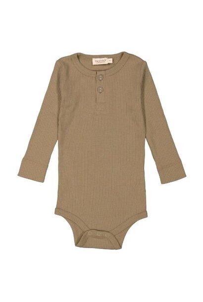 MarMar Copenhagen Body LS Baby Modal Driftwood | romper