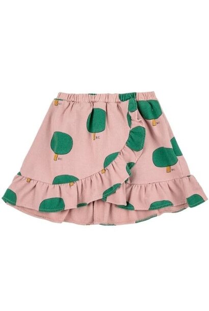 Bobo Choses Green Tree all over ruffle skirt pink | rok