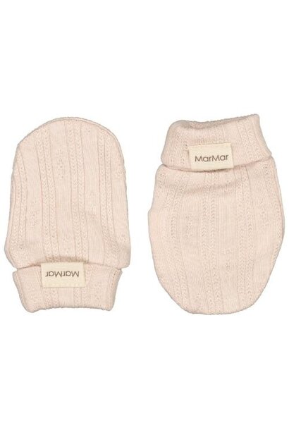 MarMar Copenhagen Gloves Newborn Baby Modal Pointelle Rib Cream Taupe | krabwantjes