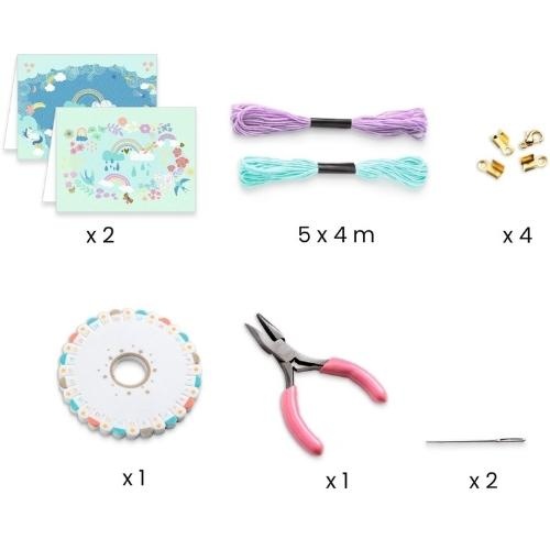 Djeco knutselpakket "You & Me Rainbow Kumihimo" armbandjes maken | kralen set-3