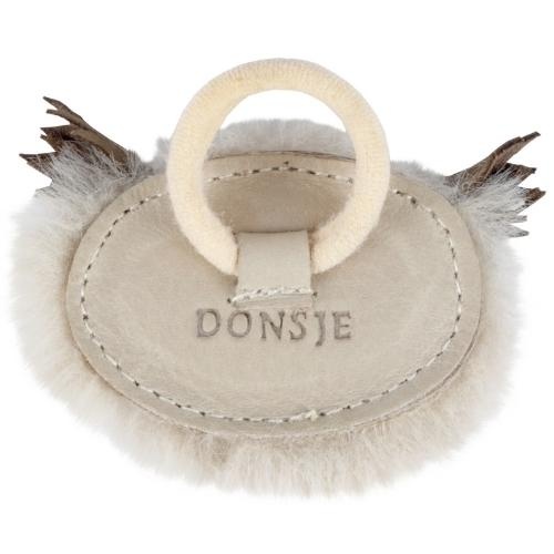 Donsje Josy Exclusive Hair Tie Owl Ivory Classic Leather | haarelastiek-3