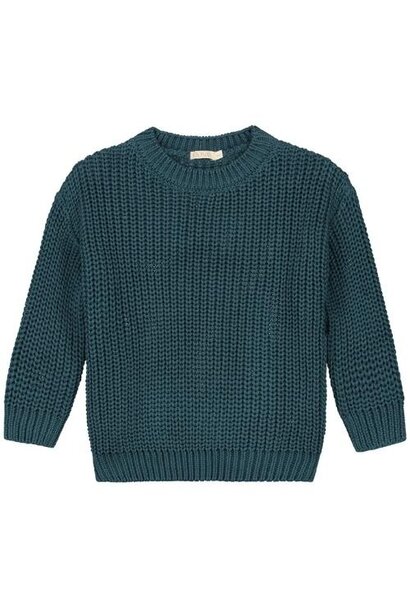 Yuki Chunky Knitted Sweater - Petrol | trui