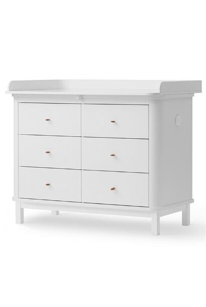 Oliver Furniture Nursery dresser 6 drawers w. large top white | commode