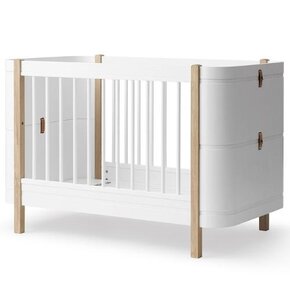 Oliver Furniture Mini+ cot bed excl. junior kit 68x122 cm white-oak | ledikant