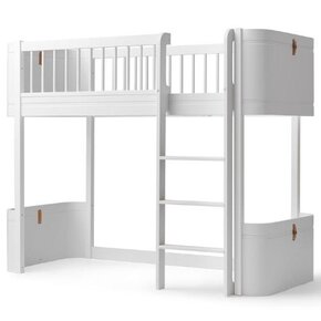 Oliver Furniture Mini+ low loft bed 68x162 cm white | hoogslaper
