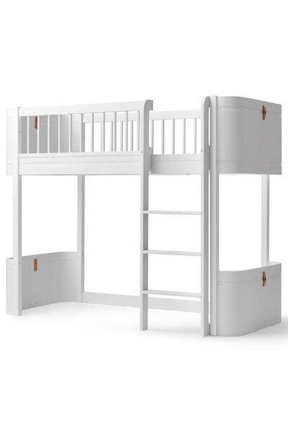 Oliver Furniture Mini+ low loft bed 68x162 cm white | hoogslaper