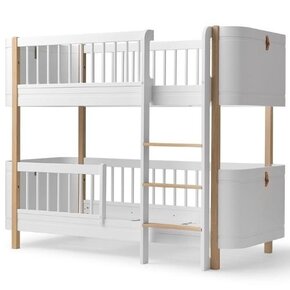 Oliver Furniture Mini+ low bunk bed 68x162cm white-oak | stapelbed