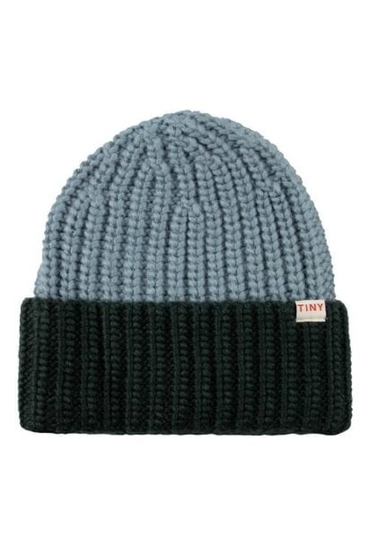 Tinycottons Color Block Beanie milky blue - dark green | muts