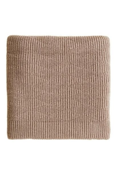 Hvid blanket Herbie taupe | dekentje