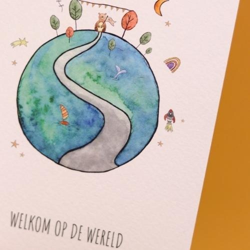 Juulz kaartje 'welkom op de wereld' wereldbol | wenskaart-2
