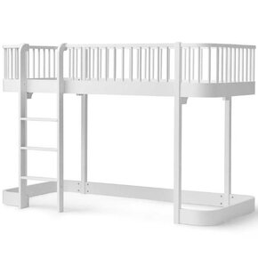 Oliver Furniture Wood Original low loft bed 138 cm 90x200 cm white | hoogslaper