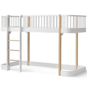Oliver Furniture Wood Original low loft bed 138 cm 90x200 cm white-oak | hoogslaper