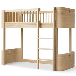 Oliver Furniture Mini+ low loft bed 68x162 cm oak | hoogslaper