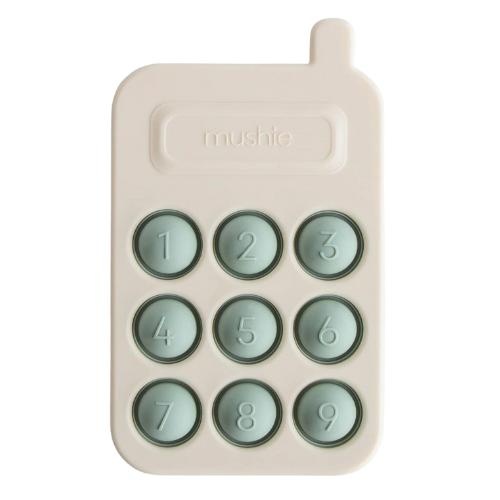 Mushie Press-Toy Cellphone Cambridge Blue | sensorisch speelgoed-1