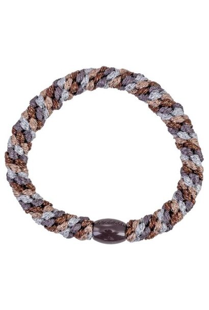 Kknekki Haarelastiekje Mix Glitter Brown Silver | hair tie