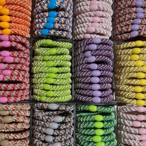 Kknekki Haarelastiekje Mix Glitter Brown Silver | hair tie-3