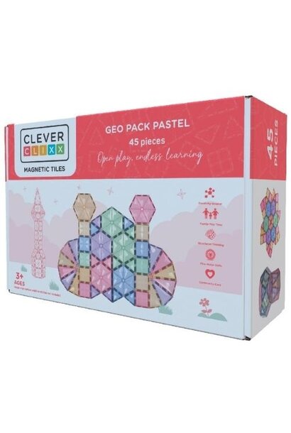 Cleverclixx Geo Pack Pastel 45 piece | magnetische tegels