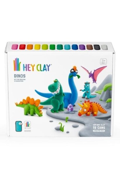 Hey Clay dinos - 15 cans | boetseerklei