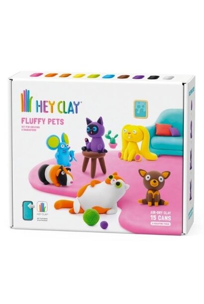 Hey Clay fluffy pets - 15 cans | boetseerklei