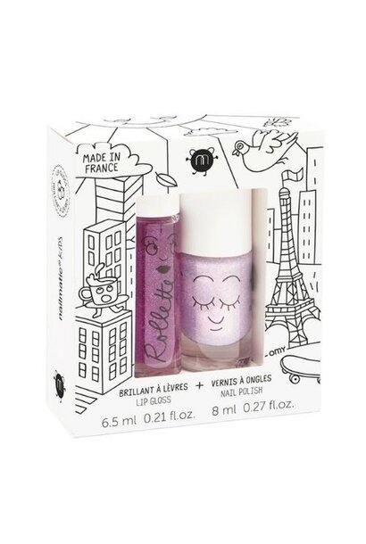 Nailmatic kids set Lovely city nail polish + lip gloss | kindermake-up