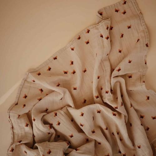 Mushie Swaddle Butterflies | hydrofiele doek-2