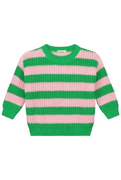 Yuki chunky knitted sweater - spring stripes | trui