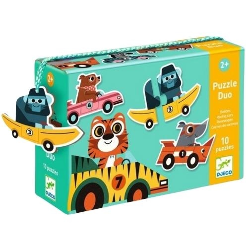 Djeco puzzel duo ''Racing cars'' 10 x 2 stukjes | puzzel-1