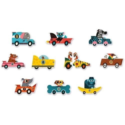 Djeco puzzel duo ''Racing cars'' 10 x 2 stukjes | puzzel-2