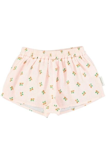 Piupiuchick shorts w/frills light pink stripes w/ little flowers | korte broek