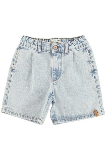 Piupiuchick boy shorts washed blue denim | korte broek