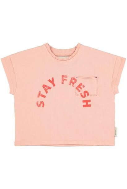 Piupiuchick t'shirt light pink w/ "stay fresh" print | tee
