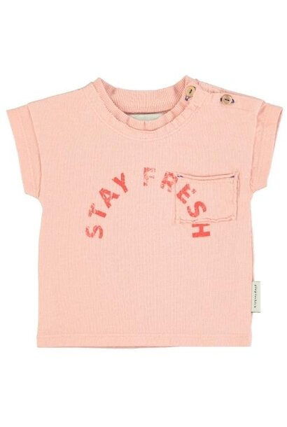 Piupiuchick baby t'shirt light pink w/ "stay fresh" print | tee