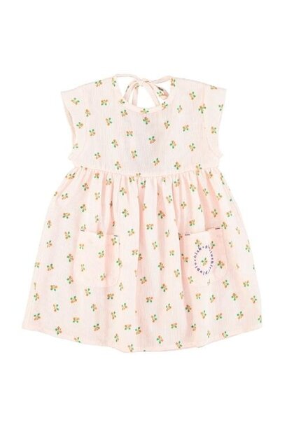 Piupiuchick short dress light pink stripes w/ little flowers | jurk