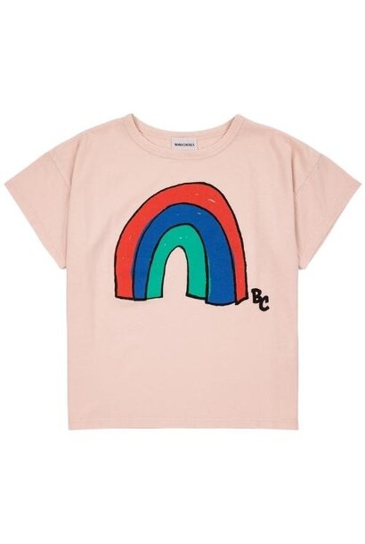 Bobo Choses rainbow t-shirt light pink | tee