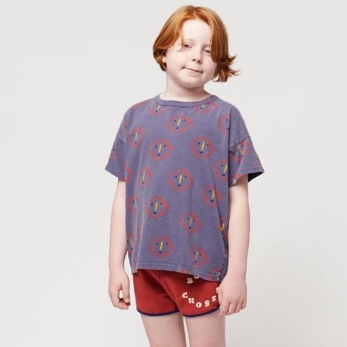 Bobo Choses masks all over t-shirt prussian blue | tee-2