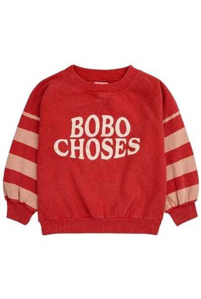 Bobo Choses stripes sweatshirt red | trui