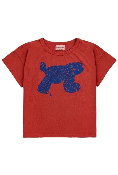 Bobo Choses big cat t-shirt burgundy red | tee