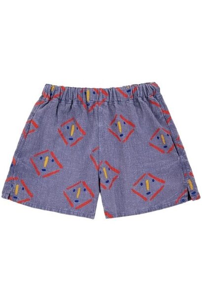 Bobo Choses masks all over woven shorts prussian blue | korte broek