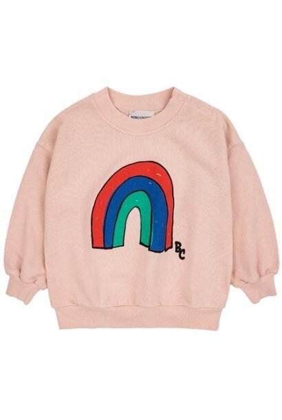 Bobo Choses baby rainbow sweatshirt light pink | trui