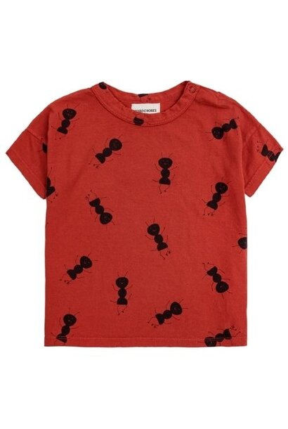 Bobo Choses baby ant all over t-shirt burgundy red | tee