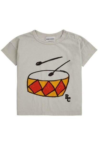 Bobo Choses baby play the drum t-shirt beige | tee