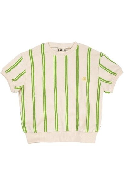 CarlijnQ Stripes green - sweater short sleeve | tee