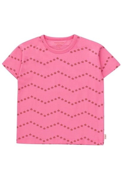 Tinycottons zigzag tee dark pink | t-shirt