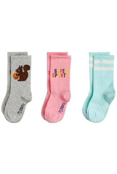 Mini Rodini Super sporty 3-pack socks multi | sokken